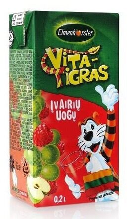 Sulas dzēriens Vita Tigra Dažādu Ogu, 0.2l